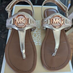 Michael Kors Metallic and Brown Sandals